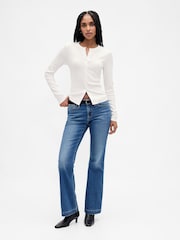 Gap White Modern Crew Neck Cardigan - Image 3 of 4