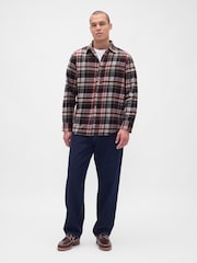 Gap Red Cotton Relaxed Flannel Shirt - Image 1 of 3