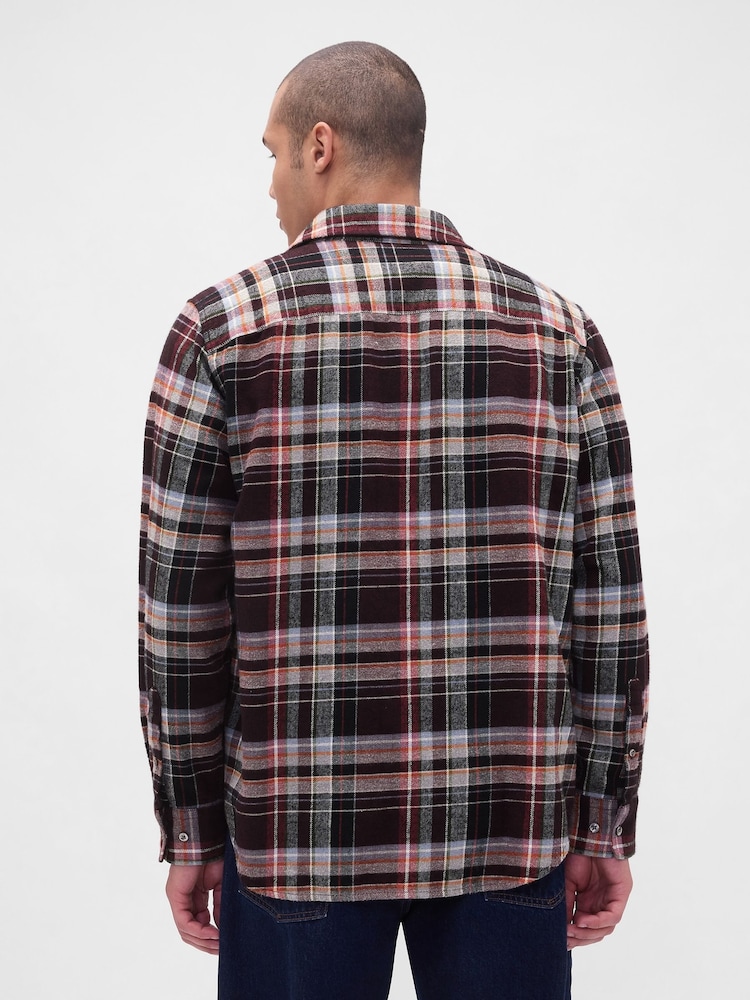 Gap Red Cotton Relaxed Flannel Shirt - Image 2 of 3