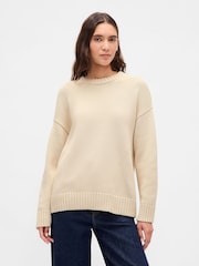 Gap Cream Cotton Oversized Jumper - Image 1 of 4