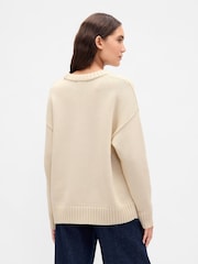 Gap Cream Cotton Oversized Jumper - Image 2 of 4