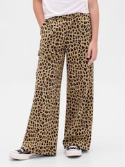 Gap Brown Leopard Print VintageSoft Baggy Joggers (4-13yrs) (4-13yrs) - Image 1 of 5