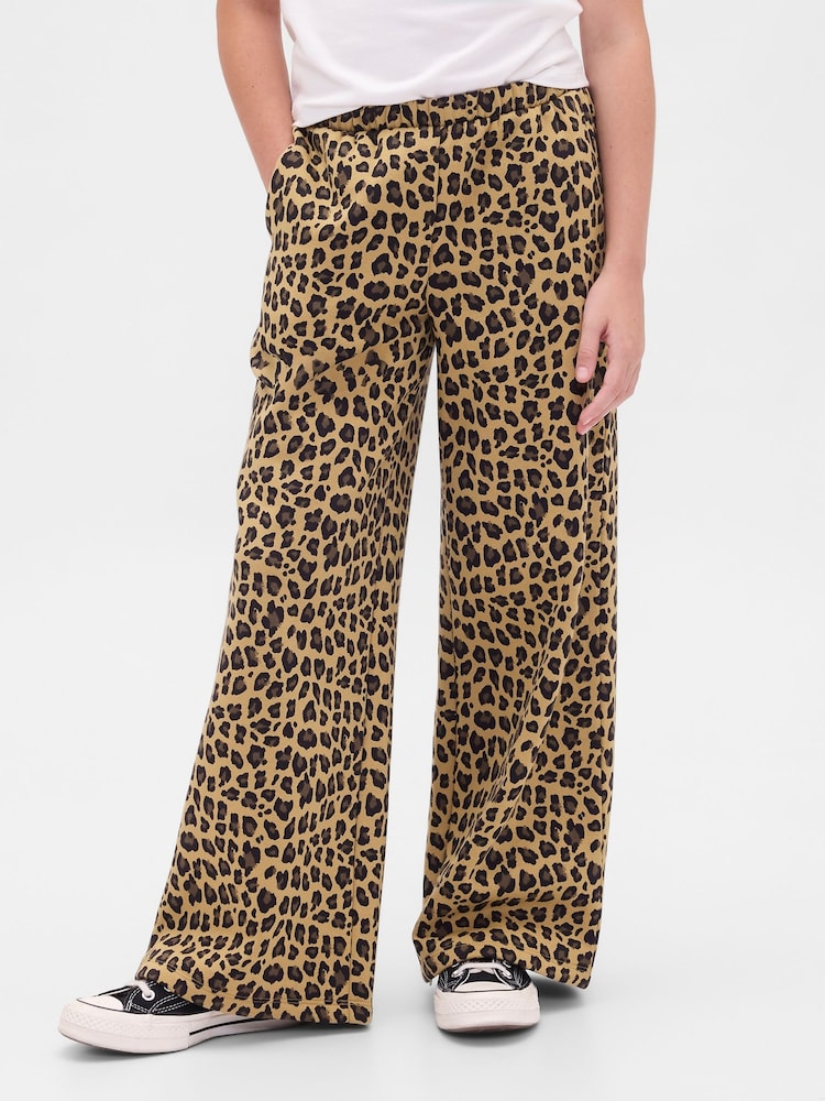 Gap Brown Leopard Print VintageSoft Baggy Joggers (4-13yrs) (4-13yrs) - Image 1 of 5
