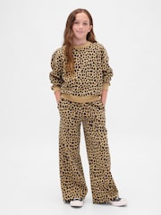 Gap Brown Leopard Print VintageSoft Baggy Joggers (4-13yrs) (4-13yrs) - Image 3 of 5