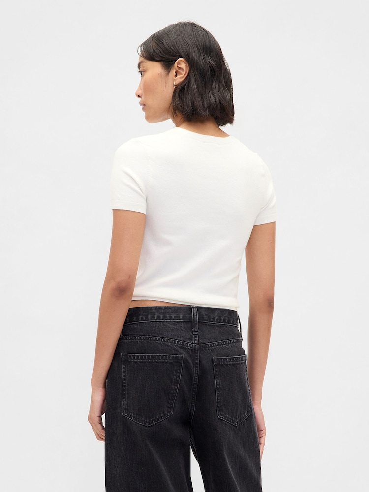 Gap White Soft Touch Stretch T-Shirt - Image 2 of 4