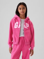 Gap Pink Arch Logo Zip Hoodie (4-13yrs) (4-13yrs) - Image 1 of 4