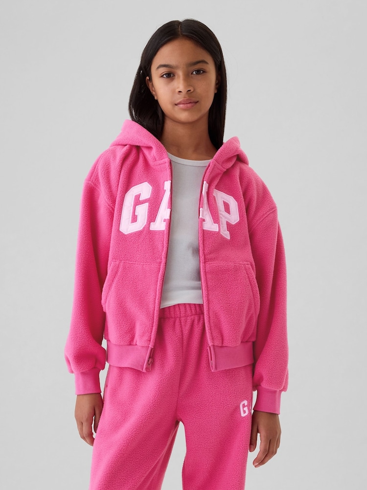 Gap Pink Arch Logo Zip Hoodie (4-13yrs) (4-13yrs) - Image 1 of 4