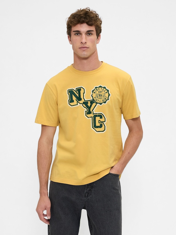Gap Yellow Everyday Soft Relaxed Graphic T-Shirt - Image 1 of 4 Gap Yellow Everyday Soft Relaxed Graphic T-Shirt - Image 1 of 4