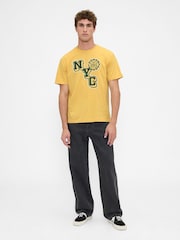 Gap Yellow Everyday Soft Relaxed Graphic T-Shirt - Image 3 of 4