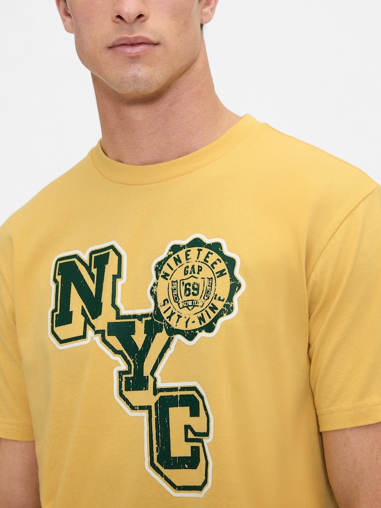 Gap Yellow Everyday Soft Relaxed Graphic T-Shirt - Image 4 of 4 Gap Yellow Everyday Soft Relaxed Graphic T-Shirt - Image 4 of 4