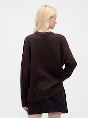 Gap Brown Cotton Oversized Jumper - Image 2 of 4