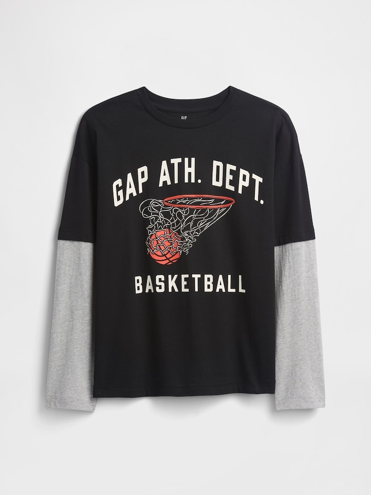 Gap Black Relaxed Graphic T-Shirt (4-13yrs) (4-13yrs) - Image 1 of 2