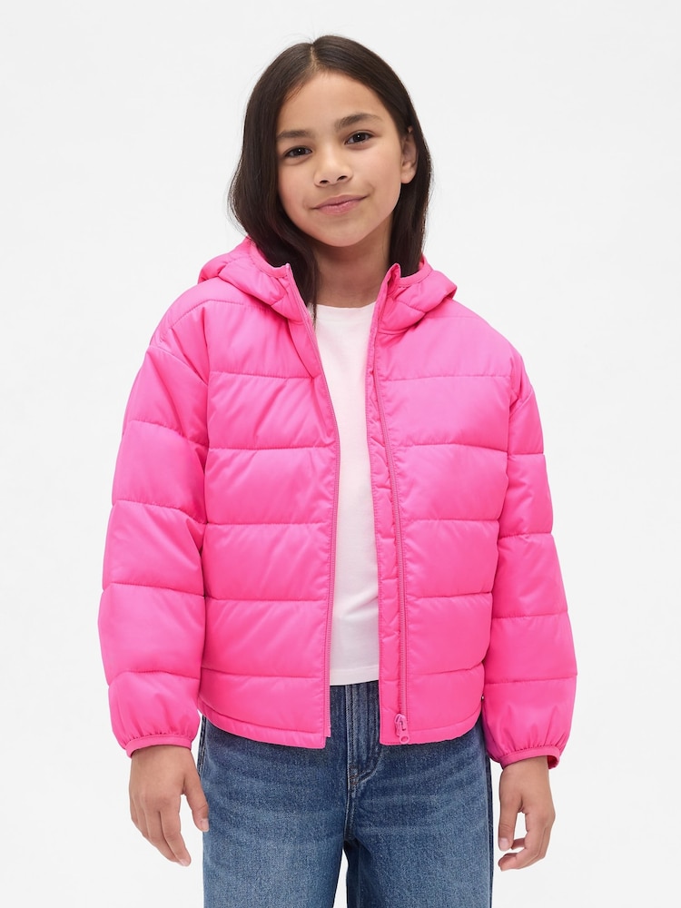 Gap Bright Pink Cold Control Puffer Jacket (4-13yrs) (4-13yrs) - Image 1 of 5 Gap Bright Pink Cold Control Puffer Jacket (4-13yrs) (4-13yrs) - Image 1 of 5