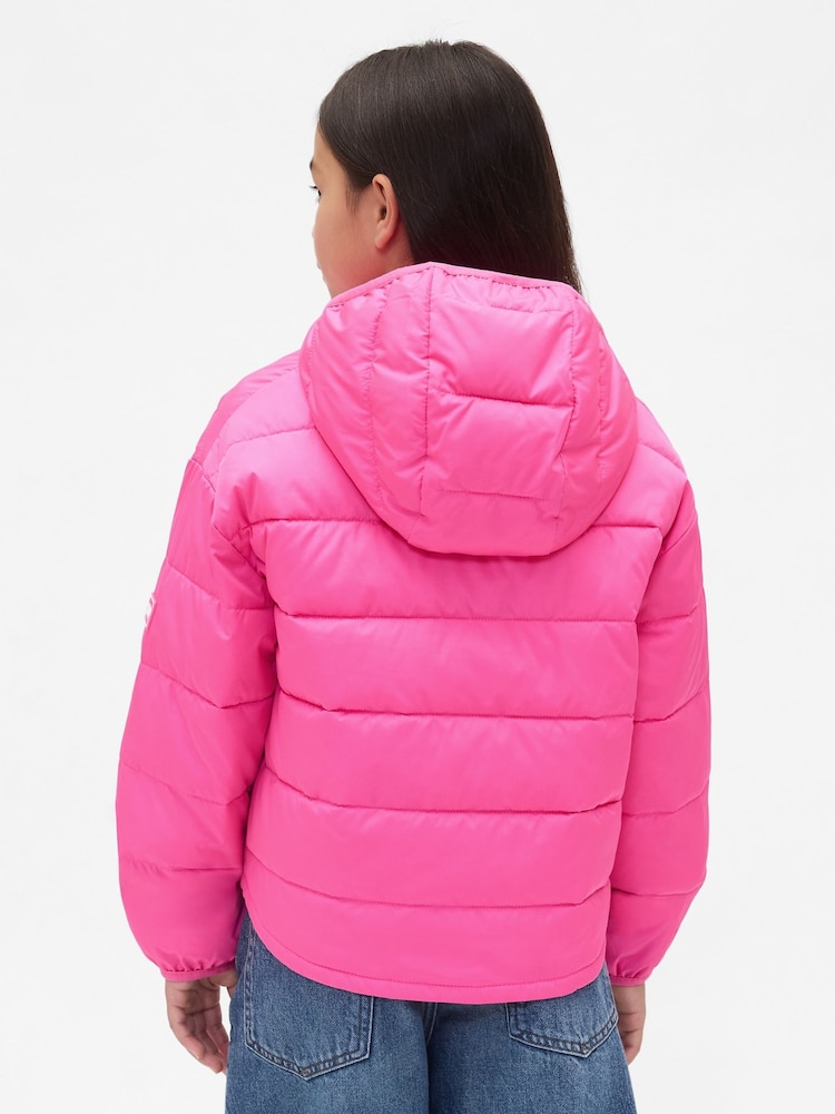Gap Bright Pink Cold Control Puffer Jacket (4-13yrs) (4-13yrs) - Image 2 of 5 Gap Bright Pink Cold Control Puffer Jacket (4-13yrs) (4-13yrs) - Image 2 of 5
