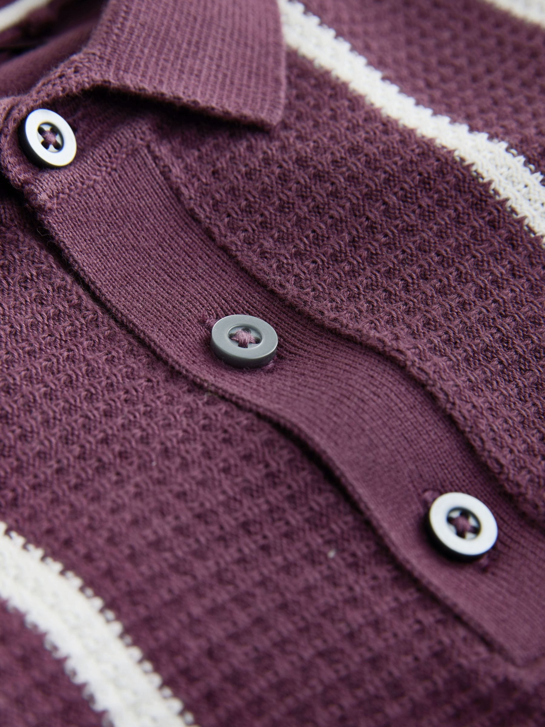 Buy Plum Purple Knitted Button Neck Polo Shirt (3-16yrs) from Next USA