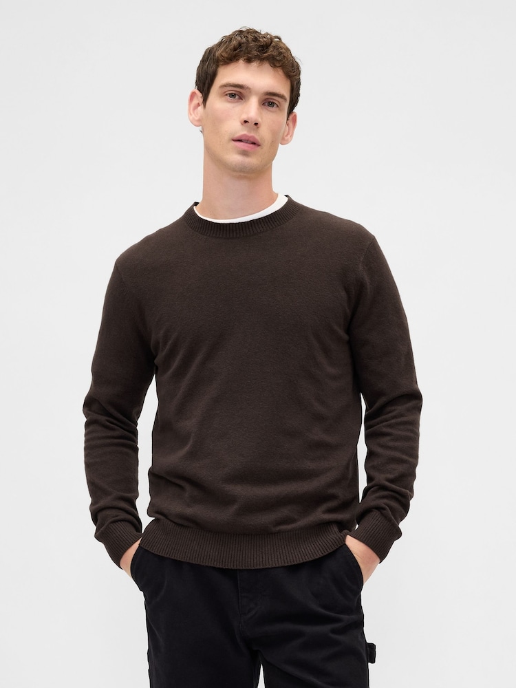 Gap Brown CashSoft Crew Sweatshirt - Image 1 of 4 Gap Brown CashSoft Crew Sweatshirt - Image 1 of 4