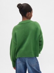 Gap Green Boxy V-Neck Jumper (4-13yrs) - Image 2 of 3