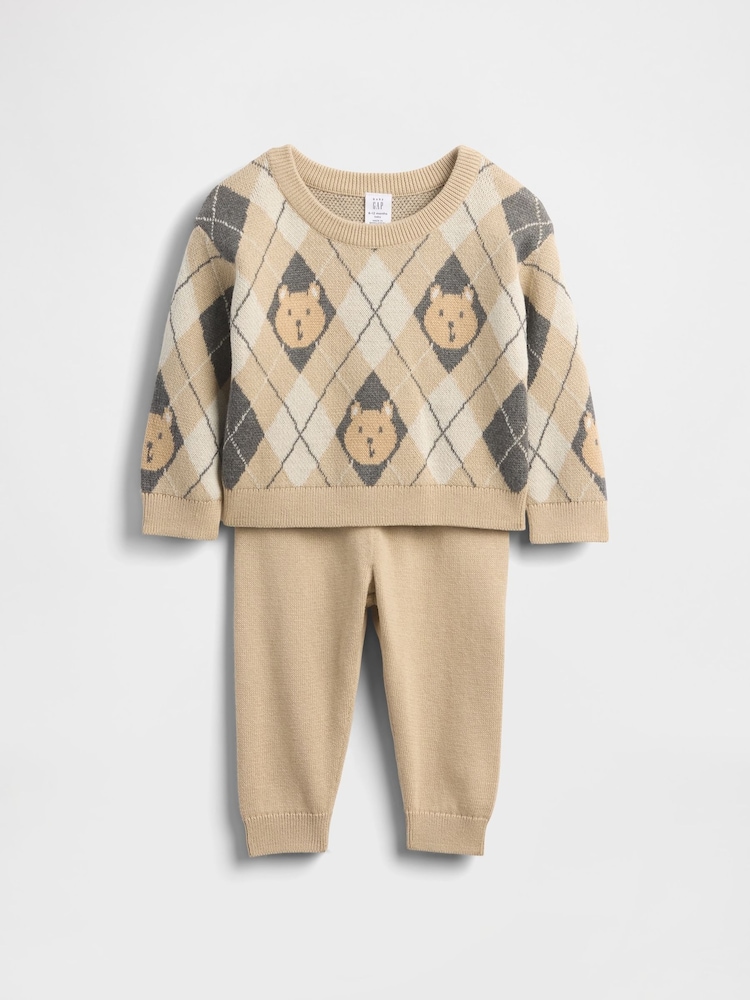 Gap Beige Brannan Bear Sweatshirt Set (Newborn-24mths) (0-24mths) - Image 1 of 2