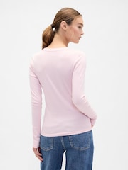 Gap Pink Long Sleeve Modern Crewneck T-Shirt - Image 2 of 5