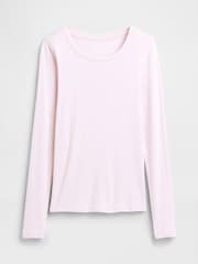 Gap Pink Long Sleeve Modern Crewneck T-Shirt - Image 5 of 5