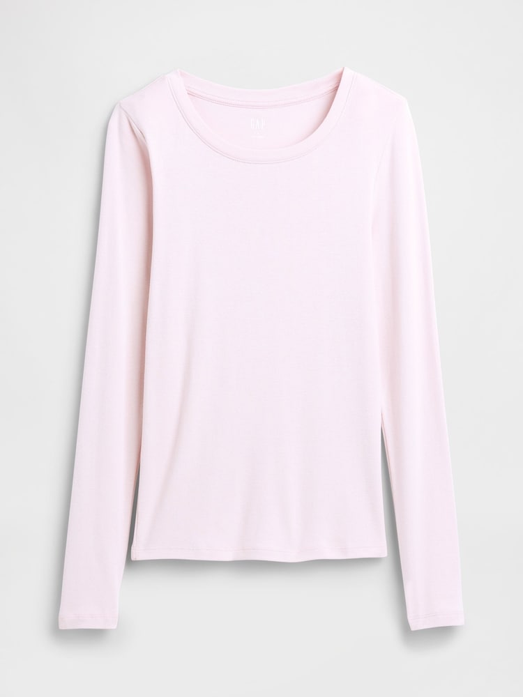 Gap Pink Long Sleeve Modern Crewneck T-Shirt - Image 5 of 5