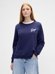 Gap Navy Blue Logo Crewneck Sweatshirt - Image 1 of 5