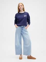 Gap Navy Blue Logo Crewneck Sweatshirt - Image 3 of 5
