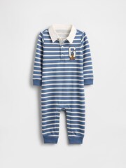 Gap Blue VintageSoft Varsity Bear Logo Sleepsuits One-Piece (Newborn-24mths) (0-24mths) - Image 1 of 4