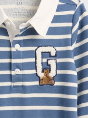 Gap Blue VintageSoft Varsity Bear Logo Sleepsuits One-Piece (Newborn-24mths) (0-24mths) - Image 3 of 4