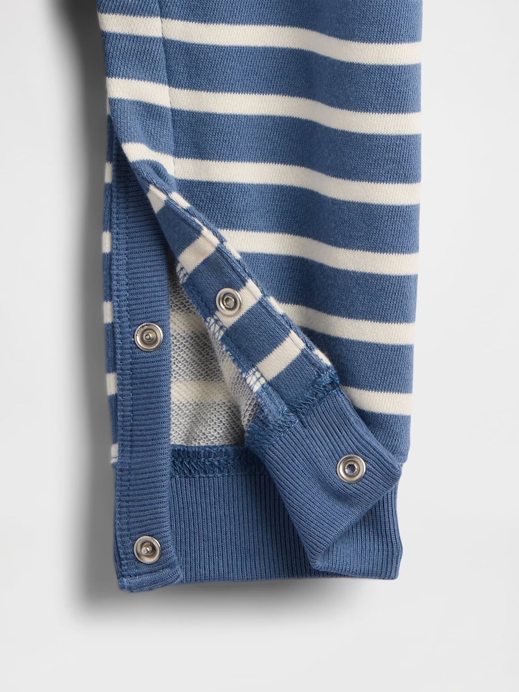 Gap Blue VintageSoft Varsity Bear Logo Sleepsuits One-Piece (Newborn-24mths) (0-24mths) - Image 4 of 4 Gap Blue VintageSoft Varsity Bear Logo Sleepsuits One-Piece (Newborn-24mths) (0-24mths) - Image 4 of 4