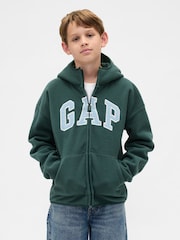 Gap Green VintageSoft Logo Zip Hoodie (4-13yrs) (4-13yrs) - Image 1 of 5