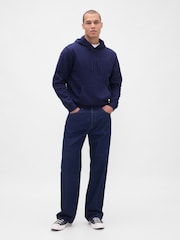 Gap Blue Relaxed Mini-Logo Hoodie - Image 3 of 4