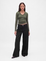 Gap Green Sheer Modern Rib T-Shirt - Image 3 of 4