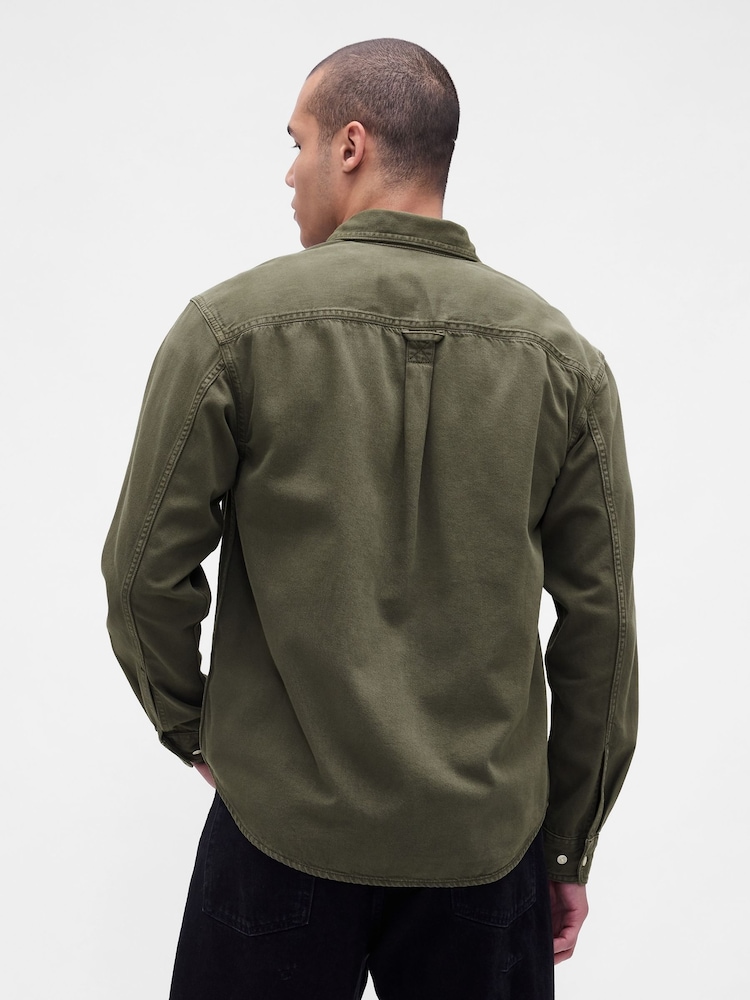 Gap Brown UltraSoft Denim Relaxed Shirt - Image 2 of 4