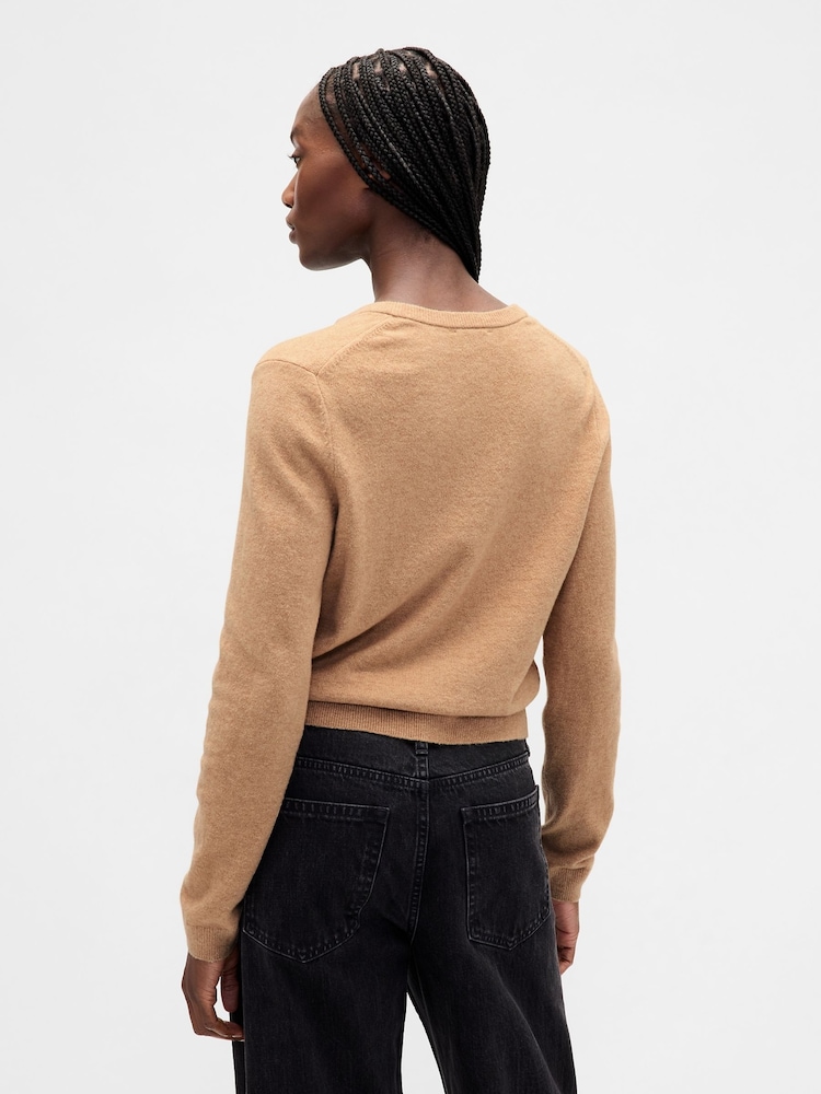 Gap Beige Soft Touch Crop Cardigan - Image 2 of 4 Gap Beige Soft Touch Crop Cardigan - Image 2 of 4