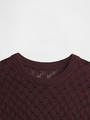 Gap Burgundy Red Pointelle Sweatshirt - Image 4 of 4