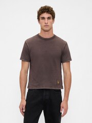 Marrón - Gap Heavyweight Crop Graphic T-Shirt - Imagen 1 de 4