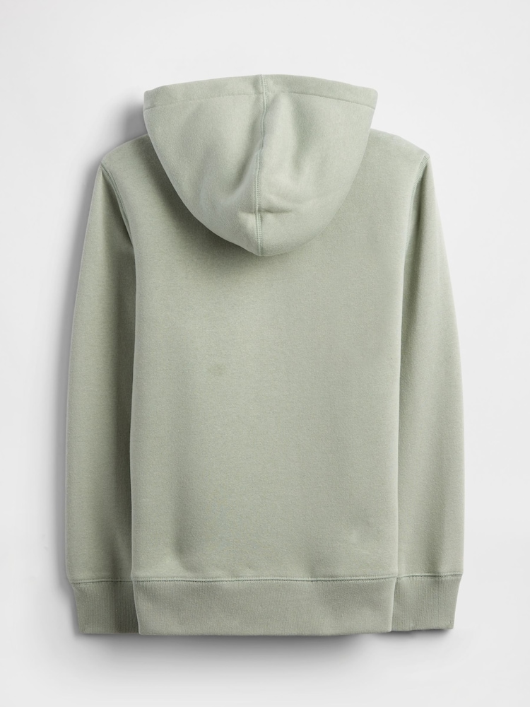 Gap Green Logo Sherpa-Lined Zip Hoodie (4-13yrs) - Image 2 of 3