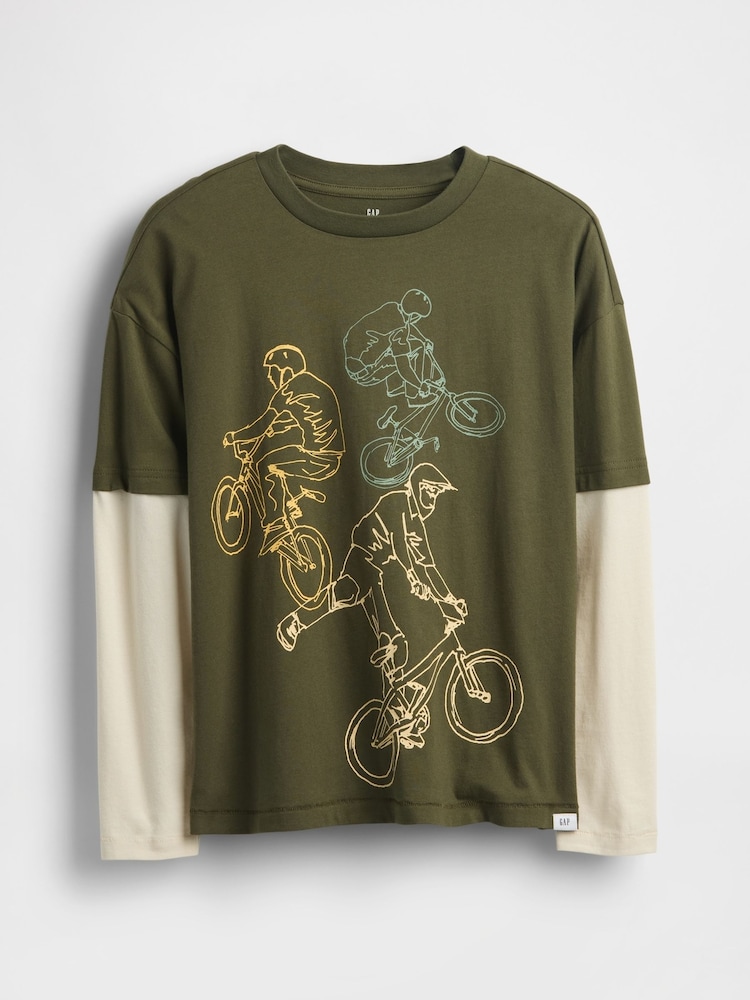 Gap Green Relaxed Graphic T-Shirt (4-13yrs) (4-13yrs) - Image 1 of 2