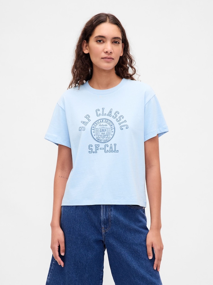 Gap Blue Relaxed Logo T-Shirt - Image 1 of 4