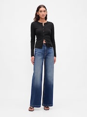 Gap Black Modern Crew Neck Cardigan - Image 3 of 4