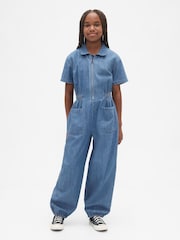 Gap Blue Denim Jogger Jumpsuit (4-13yrs) - Image 1 of 4