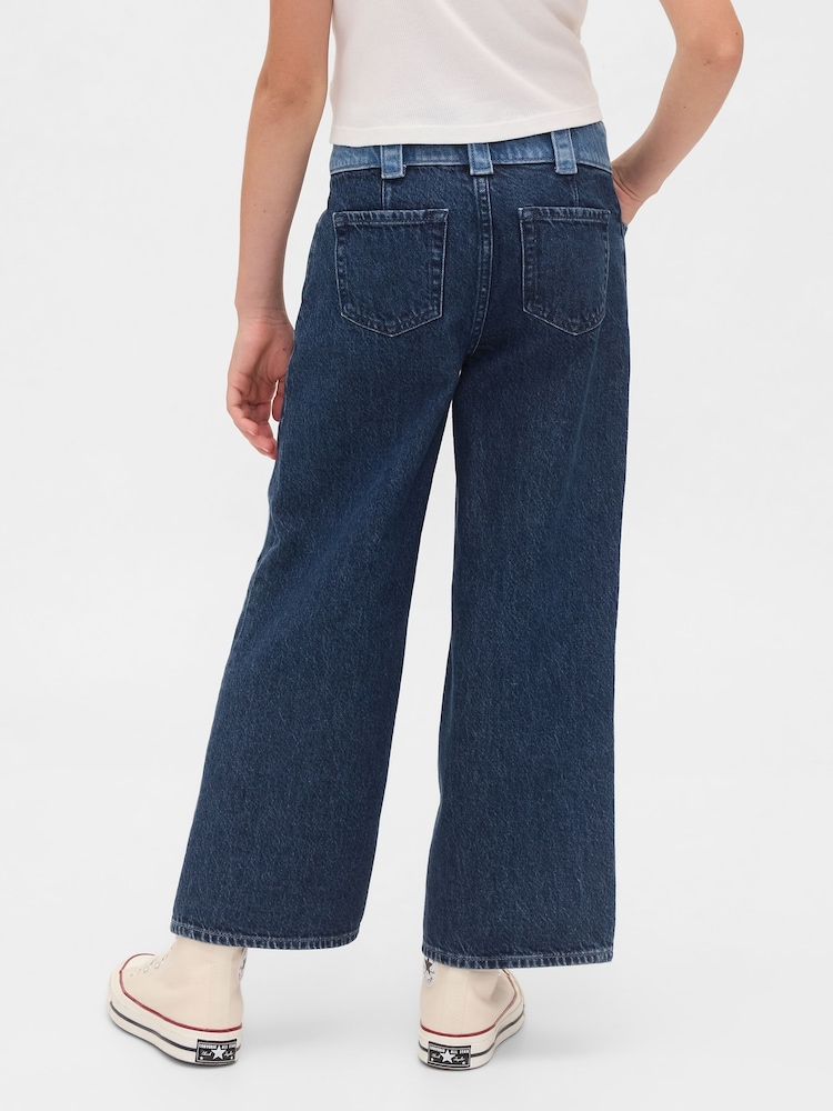 Gap Blue High Waisted Stride Wide-Leg Ankle Jeans (5-13yrs) (5-13yrs) - Image 2 of 5