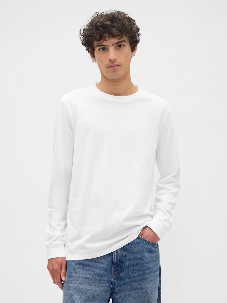 Gap White Everyday Long Sleeve T-Shirt - Image 1 of 5