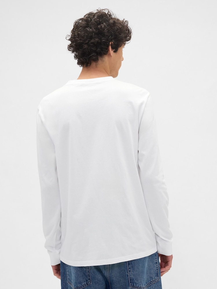Gap White Everyday Long Sleeve T-Shirt - Image 2 of 5