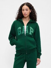 Gap Green Vintage Logo Zip Up Hoodie - Image 1 of 5