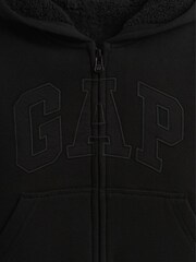 Gap Black Logo Sherpa Zip Hoodie (6mths-5yrs) (6mths-5yrs) - Image 3 of 3