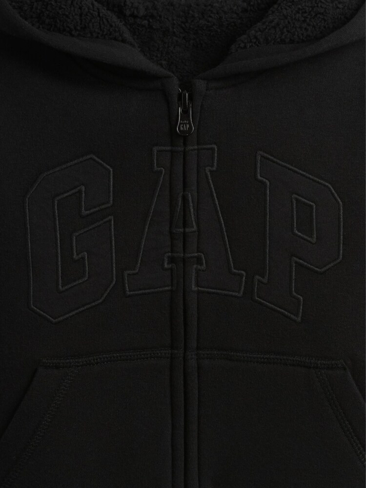 Gap Black Logo Sherpa Zip Hoodie (6mths-5yrs) (6mths-5yrs) - Image 3 of 3