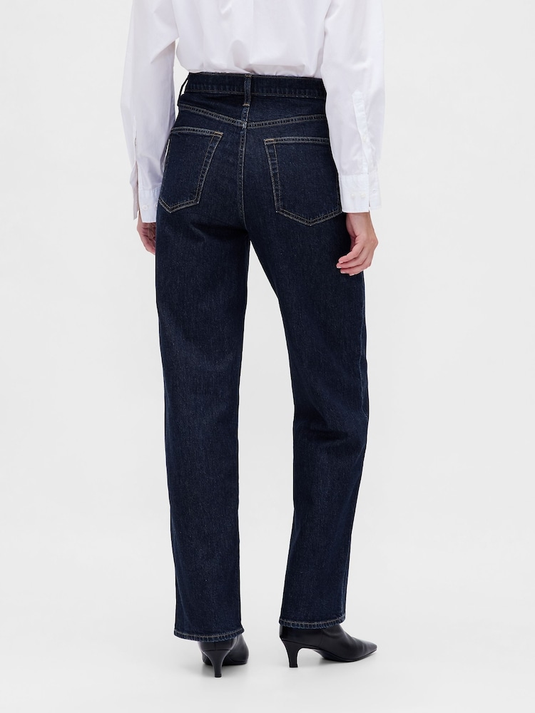 Gap Dark Blue High Waisted '90s Loose Jeans - Image 2 of 6 Gap Dark Blue High Waisted '90s Loose Jeans - Image 2 of 6