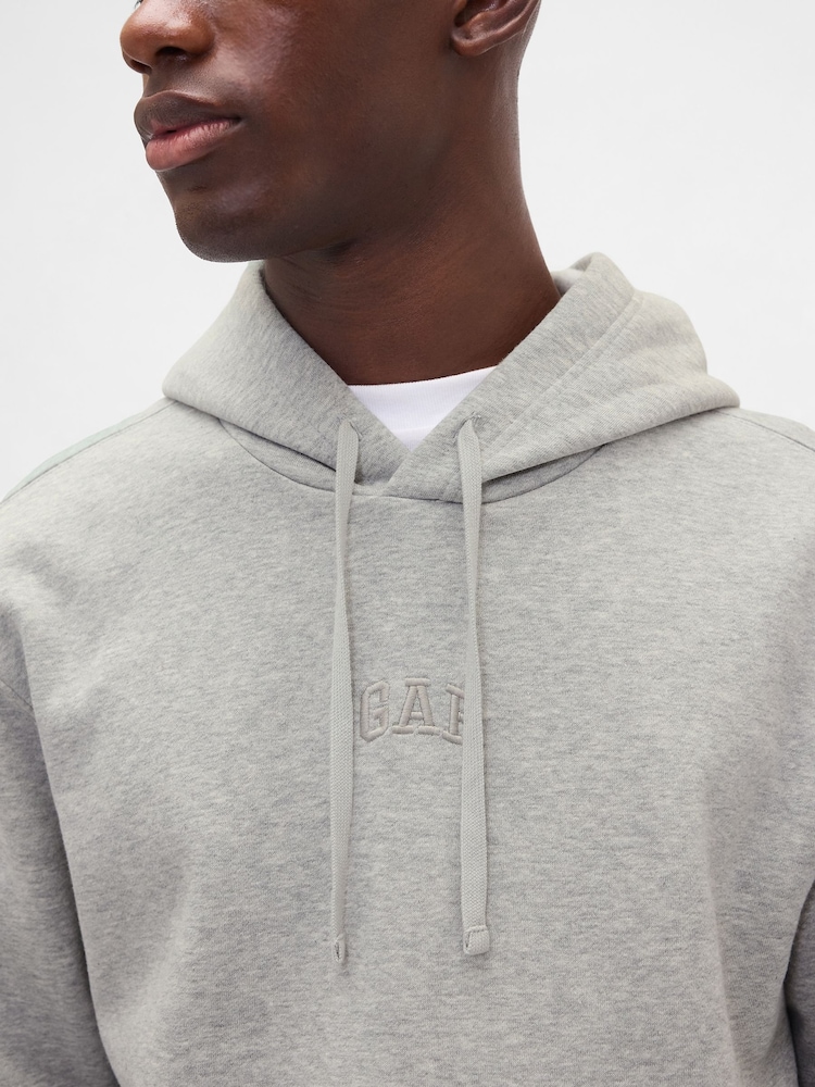 Gap Grey Relaxed Mini Logo Hoodie - Image 4 of 4